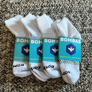 Bombas Women Quarter Socks White Medium 4-Pack